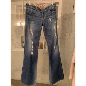 PAIGE Distressed Boot Cut Flare Jeans